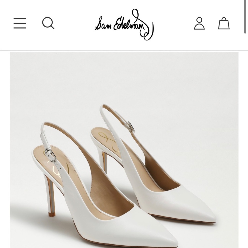 NWT Sam Edelman Hazel Slingbacks in White Leather